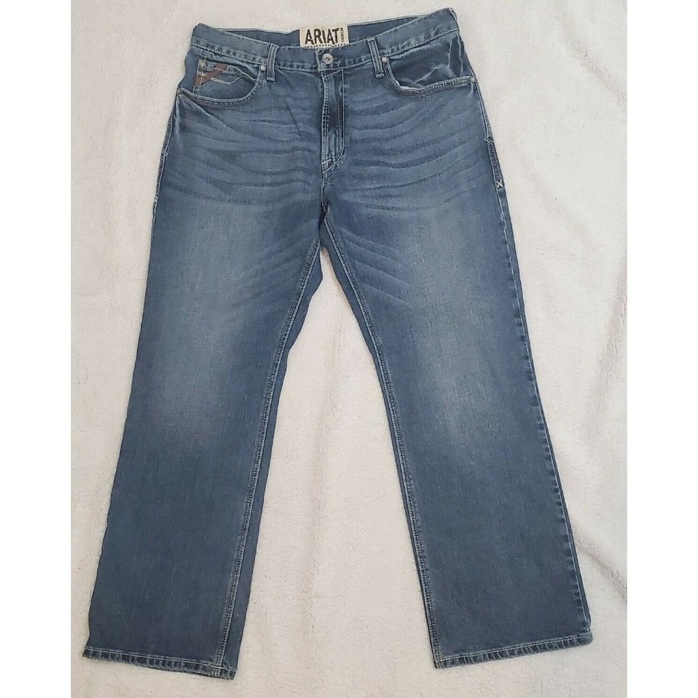 Ariat M4 Jeans Men's 34x30 Low Rise Bootcut Blue Denim Western Cowboy